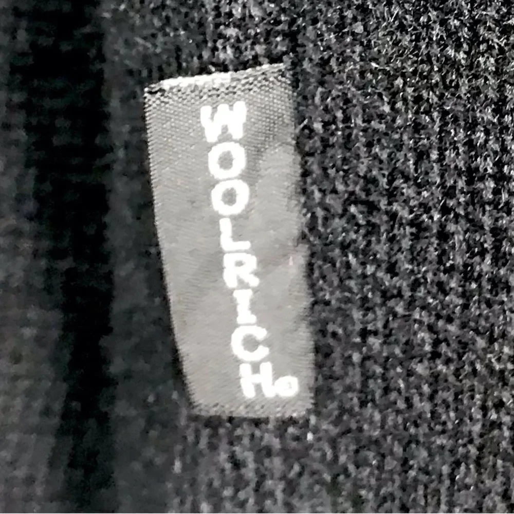 Woolrich Black Knit Snowman Snowflake Zip Up Cardigan Holiday Ski Lodge Sweater
